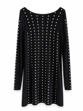 INC International Concepts Black Studded Long Sleeve Shift Dress – Size Large EU